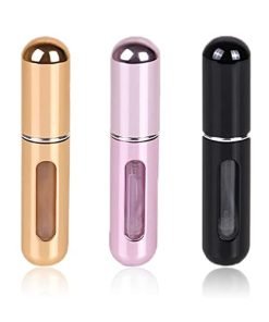 KAYZON Travel Mini Perfume Refillable Atomizer Container, Portable Perfume Scent Pump Case Fragrance Empty Spray Bottle for Traveling and Outgoing (3 Pack, 5ml) (3 Pcs)