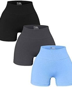 OQQ 3 Piece for Women Yoga Shorts Workout Athletic Seamless High Wasit Gym Leggings