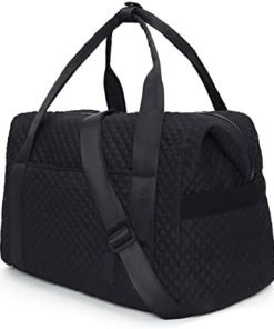Weekender Bags for Women, BAGSMART Gym Bag Duffle Overnight Bag for Travel Essentials, Large Hospital Bag for Labor and Delivery（Black）