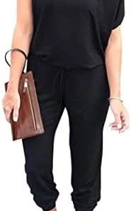 PRETTYGARDEN Women's Loose Solid Off Shoulder Elastic Waist Stretchy Long Romper Jumpsuit