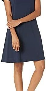 Amazon Essentials Women's Short-Sleeve Scoop Neck Swing Dress (Available in Plus Size)