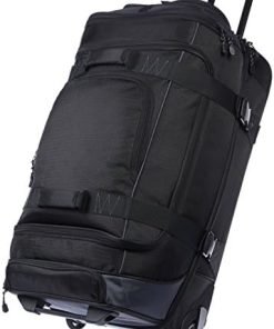 Amazon Basics Ripstop Wheeled Duffel, Telescoping Handle, 30", Black