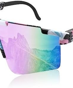 FEISEDY Cycling Sports Sunglasses Wraparound Adjustable Legs Visor for Men Women Outdoor Shield B2837