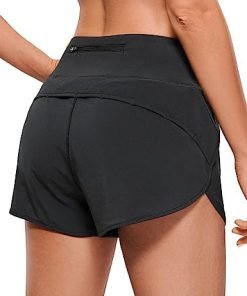 CRZ YOGA Womens Lightweight Gym Athletic Workout Shorts Liner 2.5"/4" - Quick Dry Running Spandex Shorts Mesh Zipper Pockets