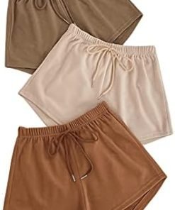 MakeMeChic Women's 3pack Elastic Waist Knot Front Lounge Track Shorts