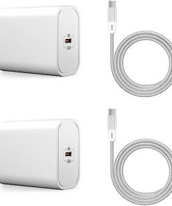 iPhone Fast Charger,MFi Certified 2 Pack 20W PD USB-C Wall Charger and 6 FT USB C to Lightning Cable iPhone Charger Fast Charging Compatible iPhone 14 13 12 11 More