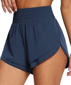 BALEAF Women's High Waisted Athletic Running Shorts with Liner 3" Workout Sports Shorts Quick Dry