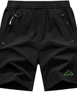 Rdruko Men's Quick Dry Hiking Shorts Lightweight Running Gym Outdoor Active Shorts with Zipper Pockets