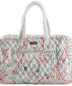 Maison d' Hermine 100% Cotton Quilted Travel Duffel Weekend Bag Overnight Luggage Weekender Gym Bag For Men Women Business Travellers Family Trip