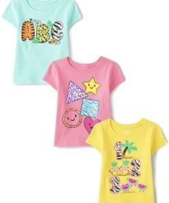 The Children's Place Baby Toddler Girls Short Sleeve Graphic T-Shirt 3-Pack