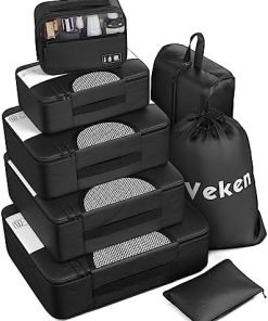 8 Set of Various Colored Packing Cubes for Carry on Suitcase in 4 Sizes(Extra Large, Large, Medium, Small), Veken Suitcase Organizer Bags Set for Travel Essentials Travel Accessories, Travel Bags Organizer for Luggage