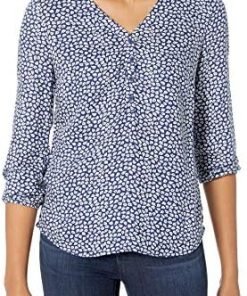 Amazon Essentials Women's 3/4 Sleeve Button Popover Shirt