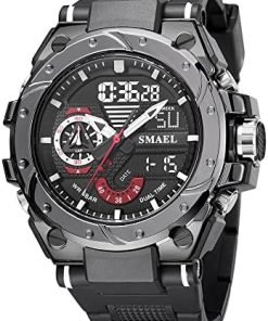 AIMES Men's Watches Sports Outdoor Waterproof Military Watch Large Tactics Army Wrist Watch for Men Date Multi Function LED Alarm Stopwatch