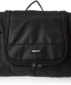 Amazon Basics Hanging, Travel Toiletry Bag Organizer, Shower Dopp Kit, Black